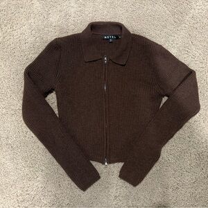 Motel Rocks cropped zip up top